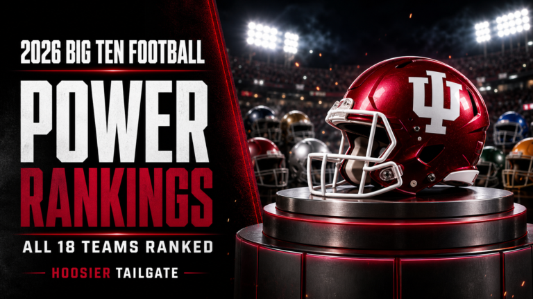 2026 Big Ten football power rankings with Indiana featured among all 18 conference teams