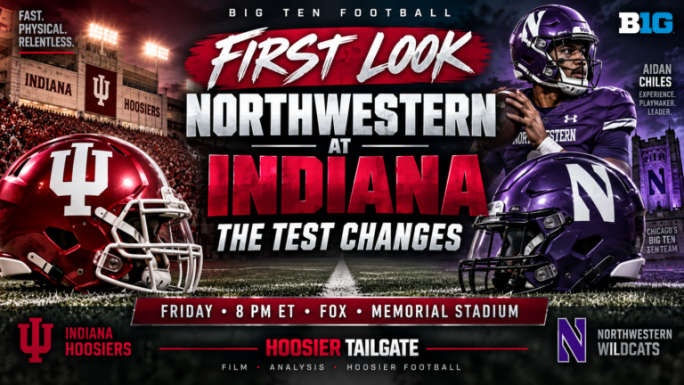 First Look Northwestern at Indiana — The Test Changes, Friday 8 PM ET at Memorial Stadium