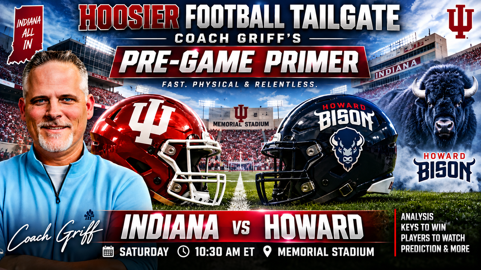 Coach Griff’s Pre-Game Primer: Indiana vs Howard — What to Watch Saturday