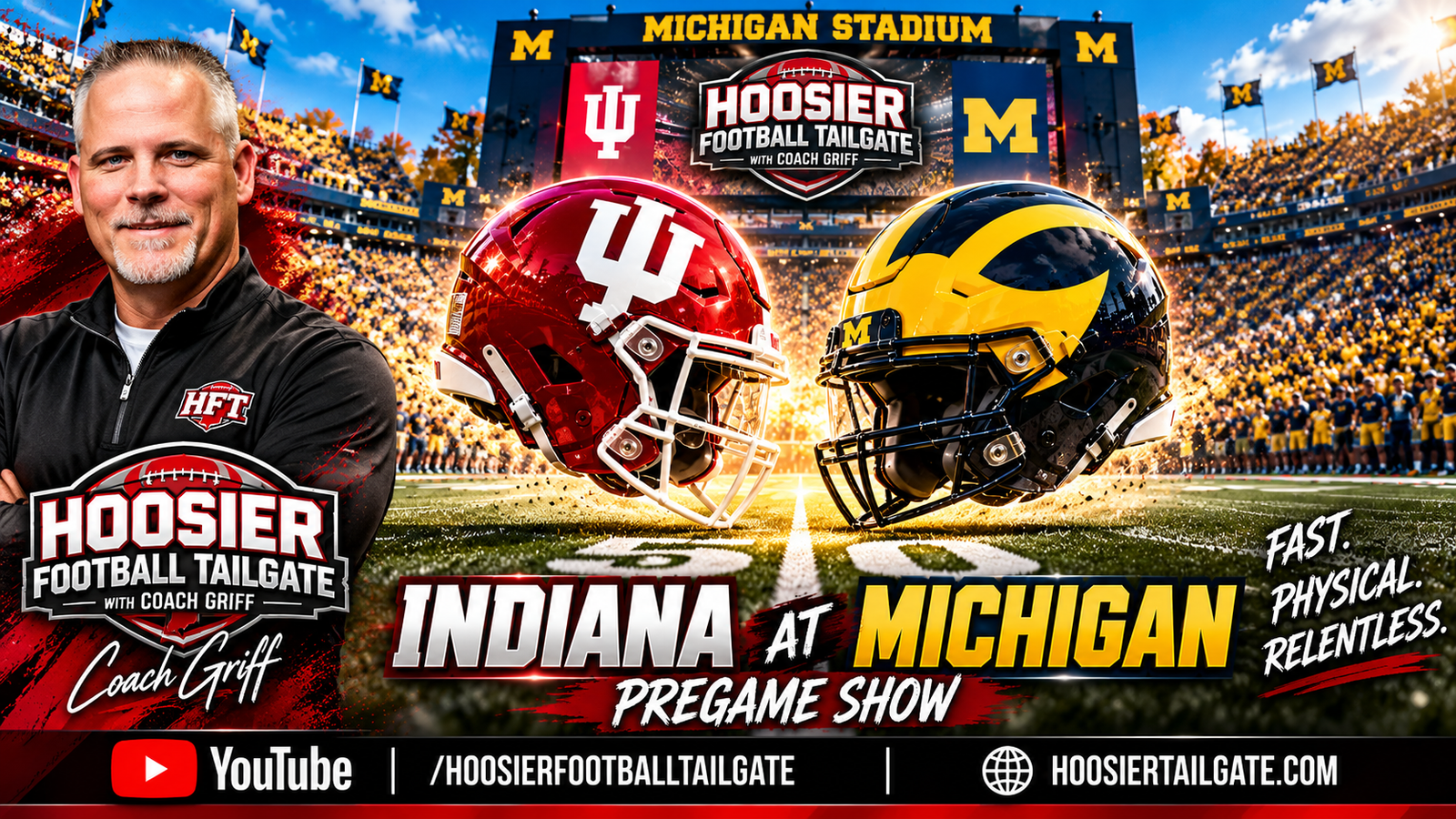 Indiana at Michigan: Hoosier Football Tailgate Pregame Show LIVE at 10 AM Saturday